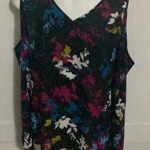 Apt. 9 Multicolor Floral Sleeveless Blouse super cute Size XXL